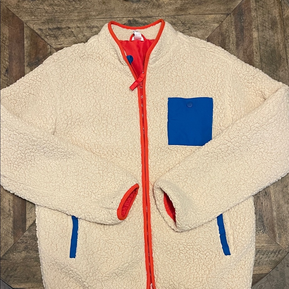 Lego x Target Kids Cream and Blue Sherpa Jacket